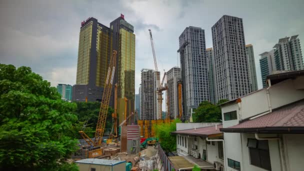 Nap Idő Kuala Lumpur City Center Belvárosában Található Építési Panoráma — Stock videók