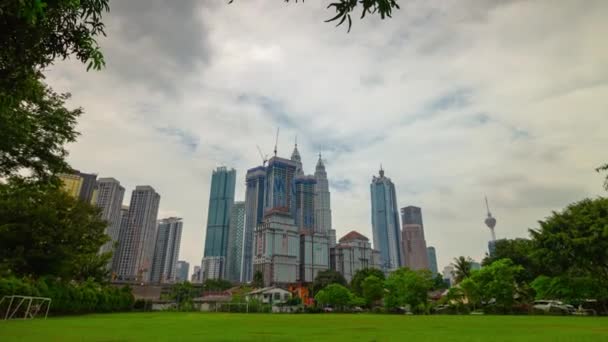 Luz Del Día Kuala Lumpur Ciudad Centro Construcción Panorama Timalapse — Vídeos de Stock