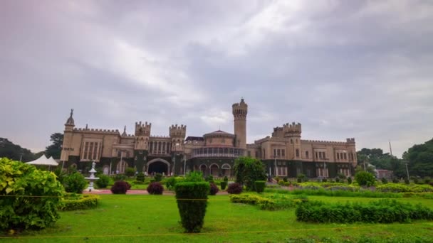 Güneşli Bir Gün Ünlü Bangalore Sarayı Bahçe Panorama Timelapse Hindistan — Stok video