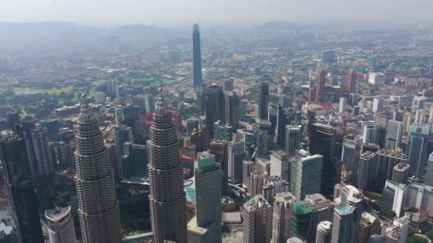 Sol Día Kuala Lumpur Ciudad Centro Antena Panorama Malaysia — Vídeo de stock