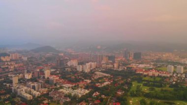 gün batımı kuala lumpur cityscape hava panorama timelapse 4k Malezya