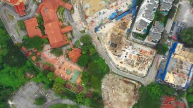 gün batımı kuala lumpur şehir şehir inşaat hava topdown panorama 4k Malezya