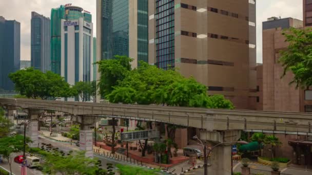 Дневная Панорама Движения Центре Города Timelapse Malaysia — стоковое видео