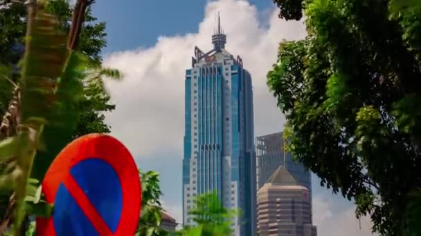 Kuala Lumpur City Slunečný Den Centru Budovy Panorama Timelapse Malajsie — Stock video