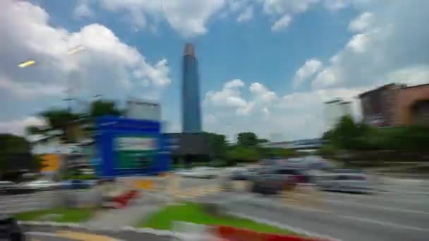 Kuala Lumpur Slunečný Den Provoz Pouliční Cesta Výlet Pov Panorama — Stock video