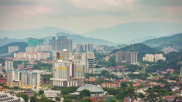 Dzień Światło Kuala Lumpur Gród Dachu Panorama Timelapse Malezja — Wideo stockowe