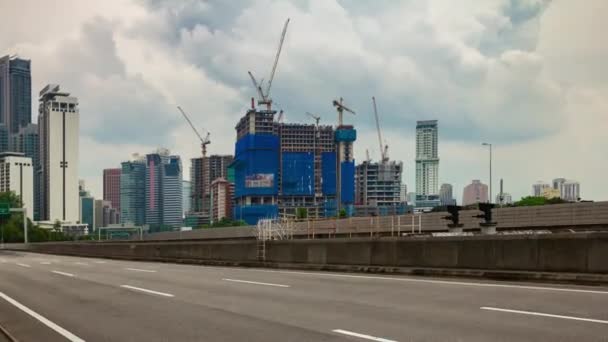 Siang Waktu Kuala Lumpur Pusat Lalu Lintas Jalan Lintas Lintas — Stok Video