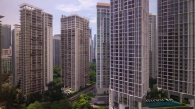 Kuala Lumpur, Malezya - 25 Eylül 2018: güneşli gün kuala lumpur şehir merkezi hava panorama zaman apse 4k circa 25 Eylül 2018 kuala lumpur, malaysia.r, malezya.