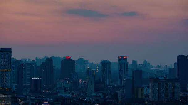 Západu Slunce Obloze Kuala Lumpur Panoráma Města Střešní Panorama Timelapse — Stock video