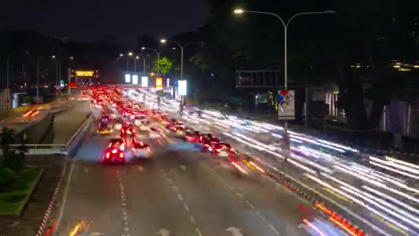 Нічний Час Куала Лумпур Трафіку Міста Вулиці Дороги Шосе Панорама — стокове відео