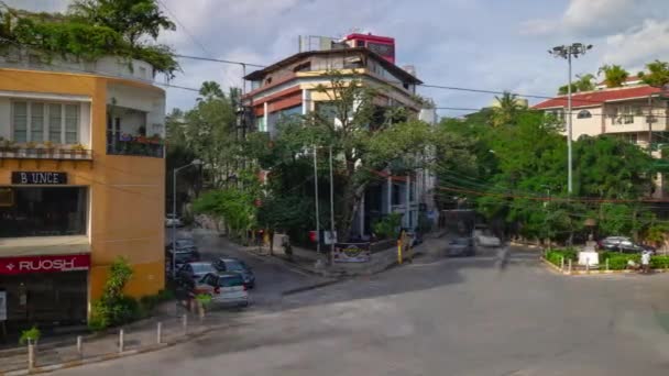 Bangalore Stad Verkeer Straat Plein Zonsondergang Panorama Timelapse India — Stockvideo