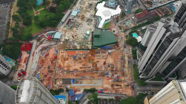 Kuala Lumpur Cityscape Centro Construção Aérea Topdown Panorama Malaysia — Vídeo de Stock