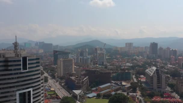 Dia Ensolarado Kuala Lumpur Cidade Construções Aéreo Panorama Malásia — Vídeo de Stock