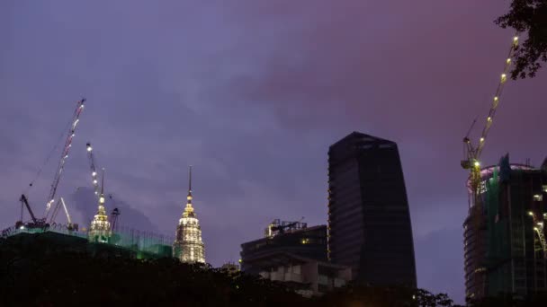 Kuala Lumpur Malezja Września 2018 Czas Nocny Kuala Lumpur Panorama — Wideo stockowe