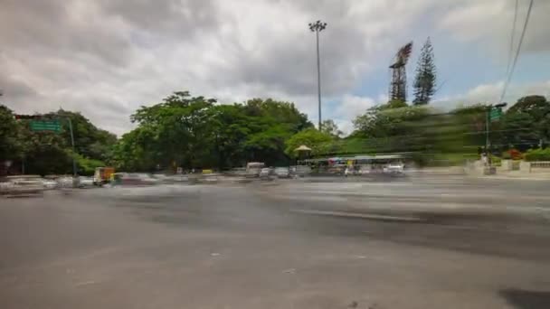 日時間バンガロール市交通通り広場パノラマ タイムラプス インド — ストック動画