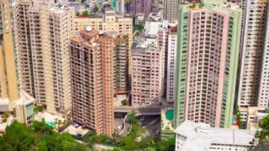 Gündüz Hong Kong cityscape panorama 4k çin