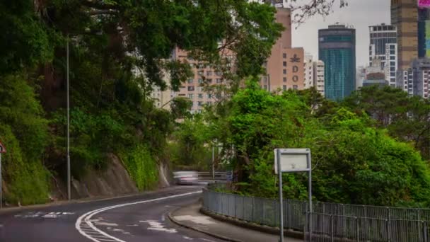 Hong Kong Říjen 2018 Den Provozu Ulice Pohled Panorama Timelpase — Stock video