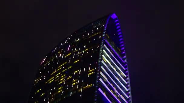 Shenzhen China Outubro 2018 Iluminação Noturna Cidade Shenzhen Torre Famosa — Vídeo de Stock