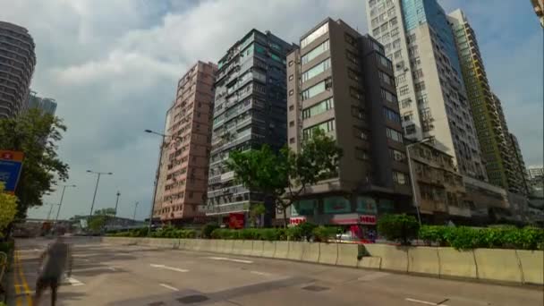 Hong Kong Ekim 2018 Gündüz Trafik Sokak Görünümü Panorama Timelpase — Stok video