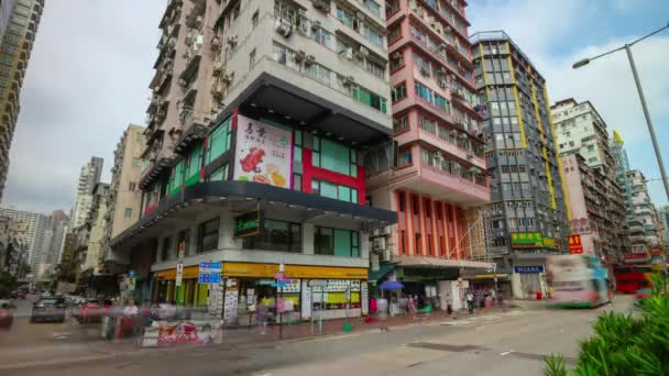 Hongkong Oktober 2018 Dag Tid Trafik Street View Panorama Timelpase — Stockvideo