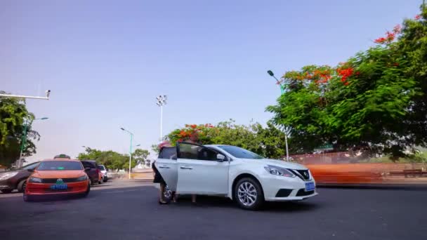 Sanya Chine Octobre 2018 Journée Ensoleillée Sanya Ville Circulation Rue — Video