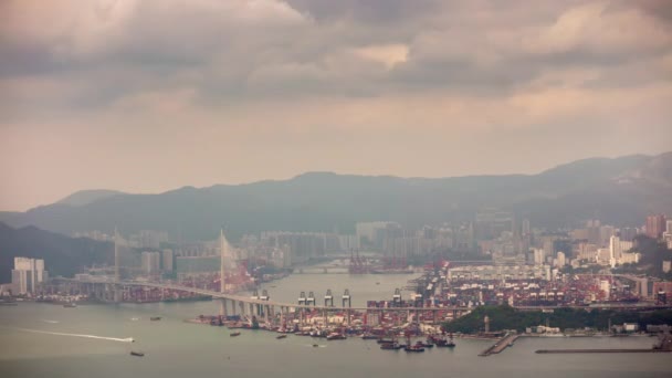 Panorama du paysage urbain de Hong Kong — Video