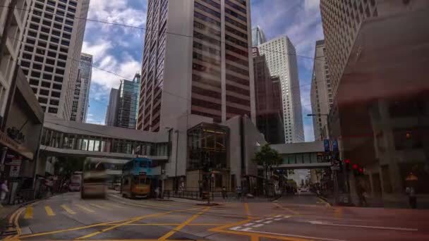 Hong Kong Octubre 2018 Día Tráfico Vista Calle Panorama Timelpasa — Vídeos de Stock