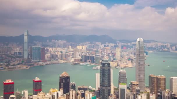 Panorama da paisagem urbana de Hong Kong — Vídeo de Stock