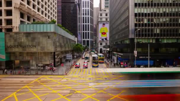 Hong Kong Octubre 2018 Día Tráfico Vista Calle Panorama Timelpasa — Vídeo de stock