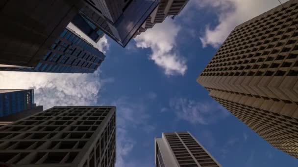 Slunečný Den Hong Kong Kowloon Město Centrum Vzhůru Výhledem Panorama — Stock video