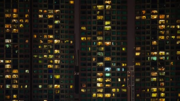 Night Hong Kong Cityscape Panorama Timelapse Footage China — Stock Video