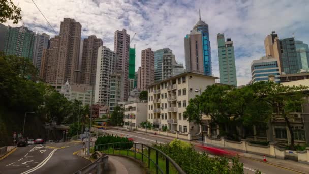 Hong Kong Outubro 2018 Tráfego Diurno Vista Rua Panorama Timelpase — Vídeo de Stock