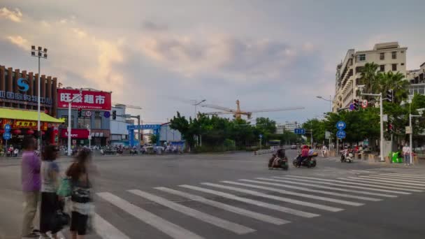 Sanya Chine Octobre 2018 Journée Ensoleillée Sanya Ville Circulation Rue — Video