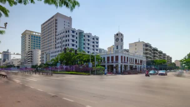 Sanya Chine Octobre 2018 Journée Ensoleillée Sanya Ville Circulation Rue — Video