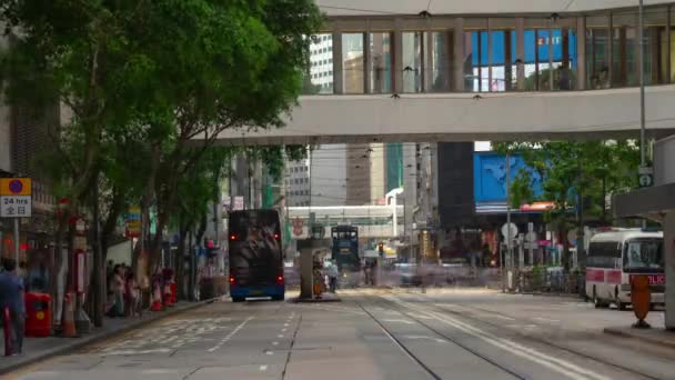 Гонконг Октября 2018 Панорама Дня Улице Видом Улицу Хронометраж Октября — стоковое видео