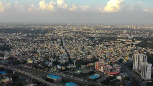 Dag Tid Bangalore City Hög Antenn Panorama Indien — Stockvideo