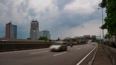 gün zaman kuala lumpur şehir merkezi Rating sokak kavşak metro hattı panorama 4k timelapse Malezya