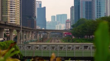 gün zaman kuala lumpur şehir merkezi Rating sokak kavşak metro hattı panorama 4k timelapse Malezya