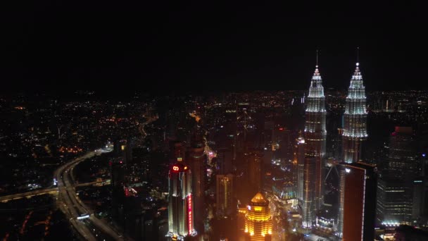 Kuala Lumpur Malaysia September 2018 Night Time Kuala Lumpur Downtown — ストック動画