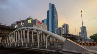 gün zaman kuala lumpur şehir merkezi Rating sokak kavşak metro hattı panorama 4k timelapse Malezya