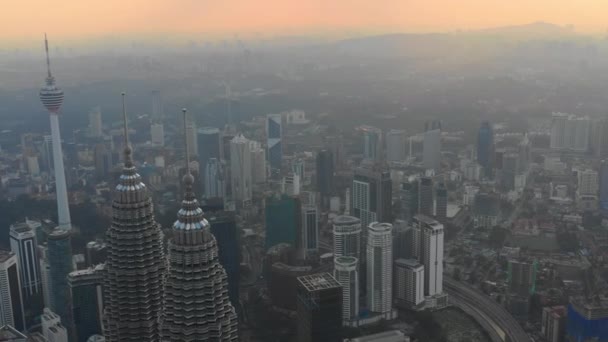 Kuala Lumpur Malasia Septiembre 2018 Noche Kuala Lumpur Panorama Aéreo — Vídeos de Stock