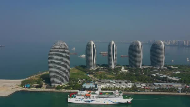 Sanya Çin Eylül 2018 Hainan Adası Ünlü Sanya Phoenix Otel — Stok video
