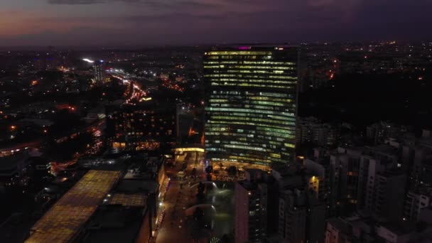 Nocne Niebo Bangalore City Wysokiej Anteny Indie Panorama — Wideo stockowe