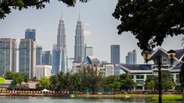 Kuala Lumpur Cidade Dia Ensolarado Centro Cidade Edifícios Panorama Malásia — Vídeo de Stock