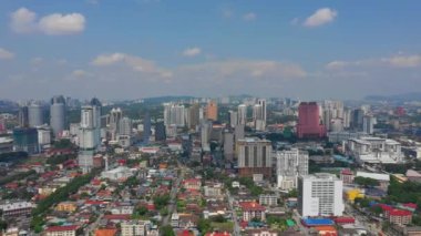 Kuala Lumpur, Malezya - 25 Eylül 2018: güneşli gün kuala lumpur şehir merkezi hava panorama zaman apse 4k circa 25 Eylül 2018 kuala lumpur, malaysia.r, malezya.