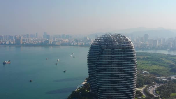 Sanya China September 2018 Hainan Island Luchtfoto Panorama Circa September — Stockvideo