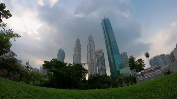 Kuala Lumpur City Sunny Day Downtown Gebouwen Panorama Maleisië — Stockvideo