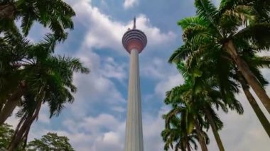 kuala lumpur Klcc park balina gölet şehir Panoraması 4 k zaman sukut malaisia