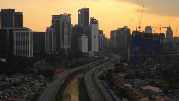 Kuala Lumpur Malasia Septiembre 2018 Noche Kuala Lumpur Panorama Aéreo — Vídeos de Stock