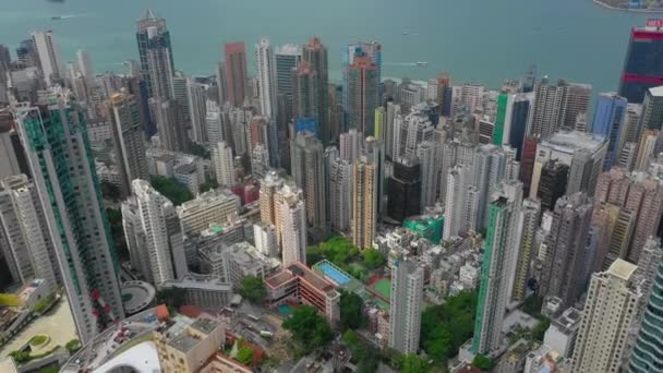 Den Čas Hong Kong Panoráma Bytových Domů Blokovat Hangáru Letecké — Stock video